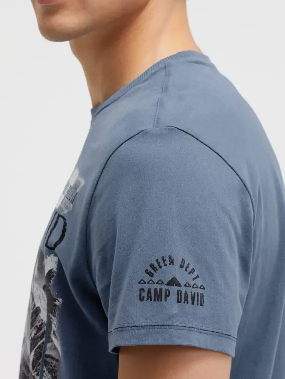 CAMP DAVID Футболка с принтом в винтажном стиле