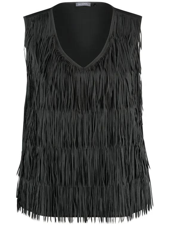 SAMOON Топ с бахромой