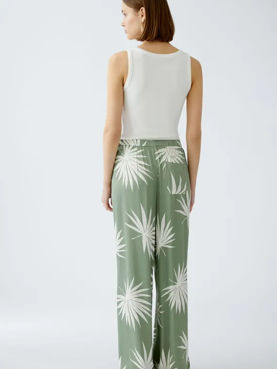 Oui Брюки с принтом пальмы
