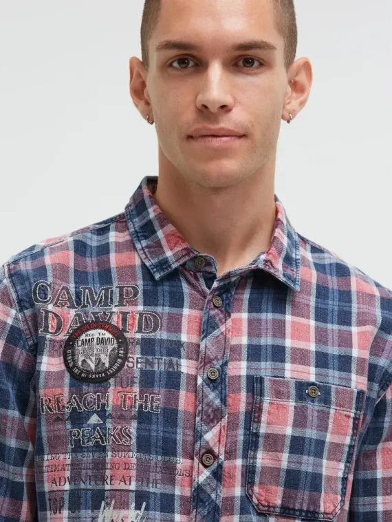CAMP DAVID Рубашка в клетку с логотипом