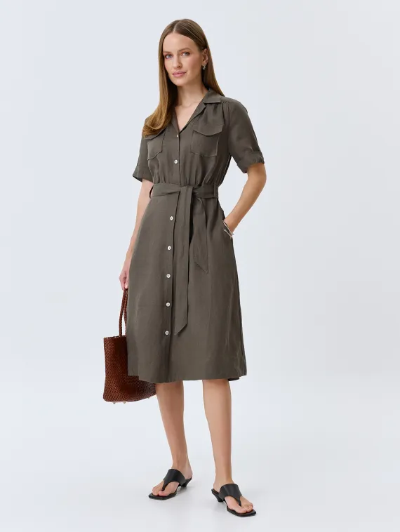 BULMER Платье-рубашка из 100% льна