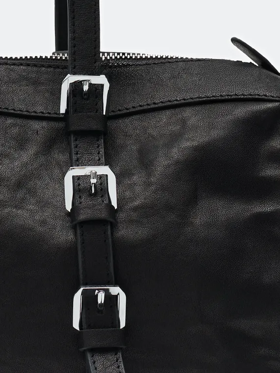 BULMER Сумка-багет черная из натуральной кожи