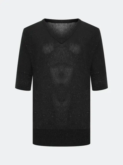 BULMER Мерцающий джемпер с шелком черный