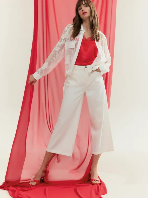 TAIFUN Блуза прозрачная