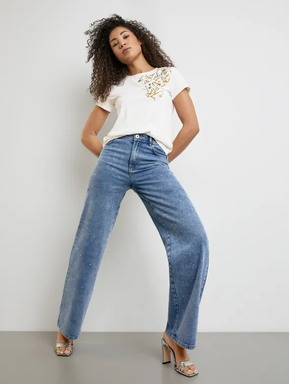 TAIFUN Джинсы со стразами