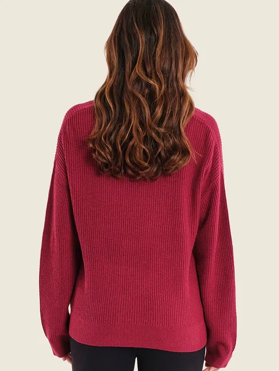 GERRY WEBER Свитер в красную ребристую отделку
