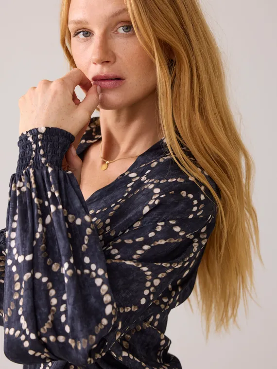 SUMMUM Блестящий топ с принтом