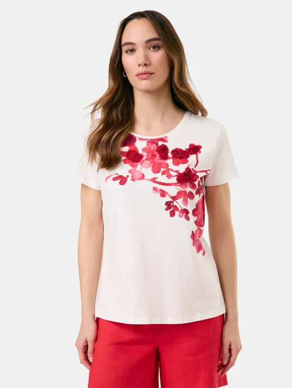 TAIFUN Футболка с цветочным принтом