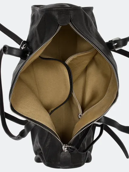 BULMER Сумка-багет черная из натуральной кожи