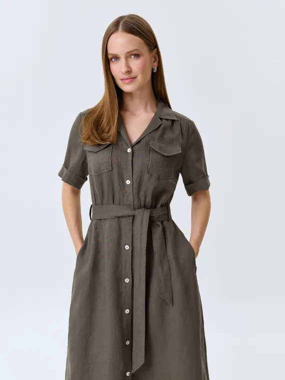 BULMER Платье-рубашка из 100% льна