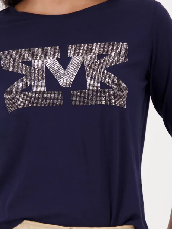 MONARI Футболка 3/4 рукав со стразами