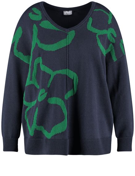 SAMOON Пуловер с цветочным принтом
