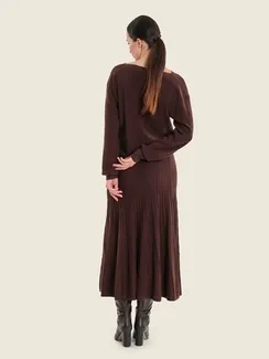 GERRY WEBER Вязаная юбка шоколадного цвета