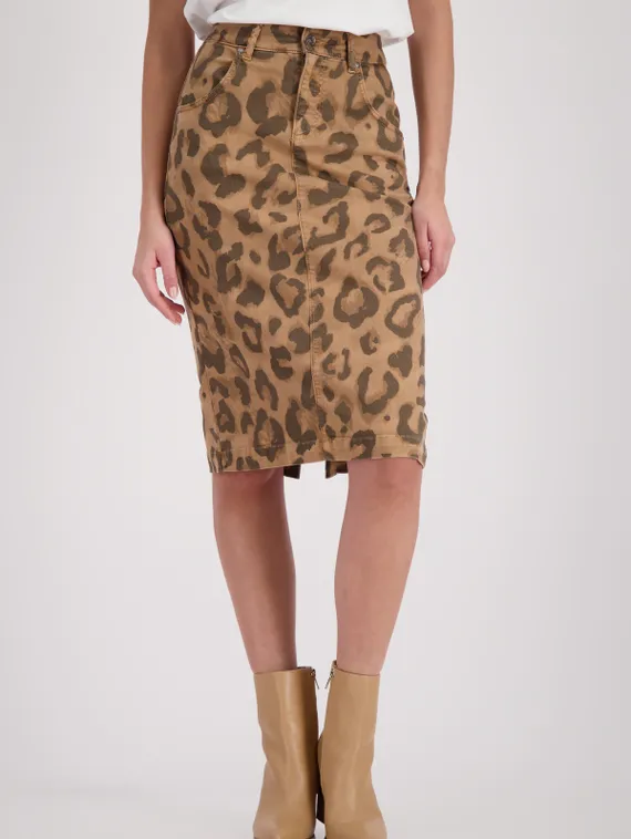 MONARI Юбка джинсовая с леопардовым принтом