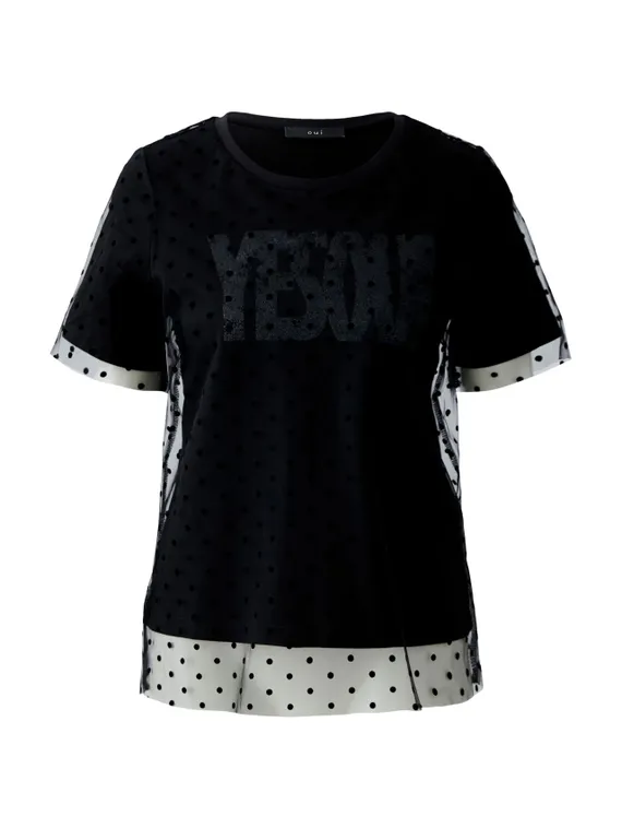 Oui Футболка с сеткой