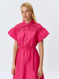 BULMER Яркое платье с вышивкой ришелье