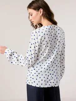 TAIFUN Блуза с принтом в горошек