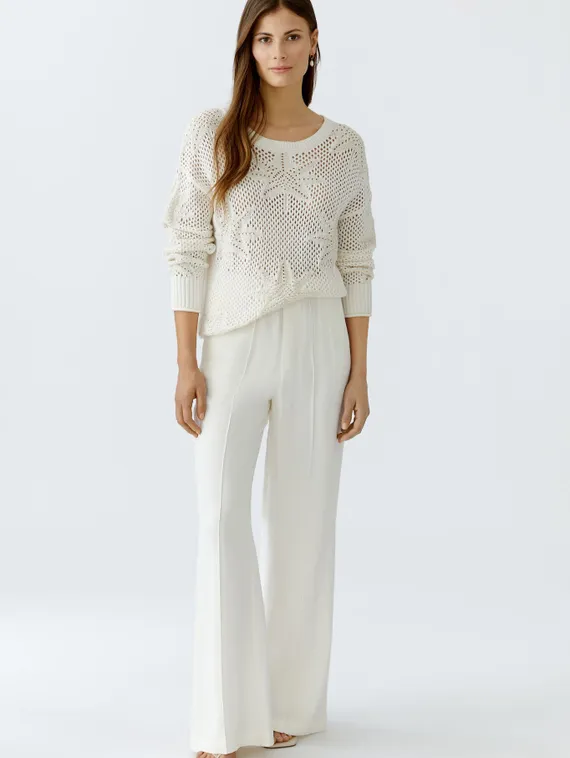 Oui Пуловер ажурный