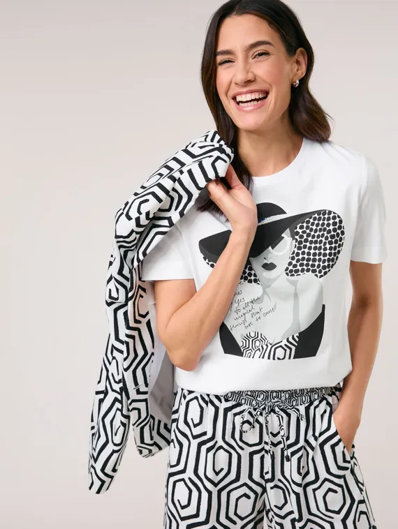 GERRY WEBER Футболка с надписью и стразами