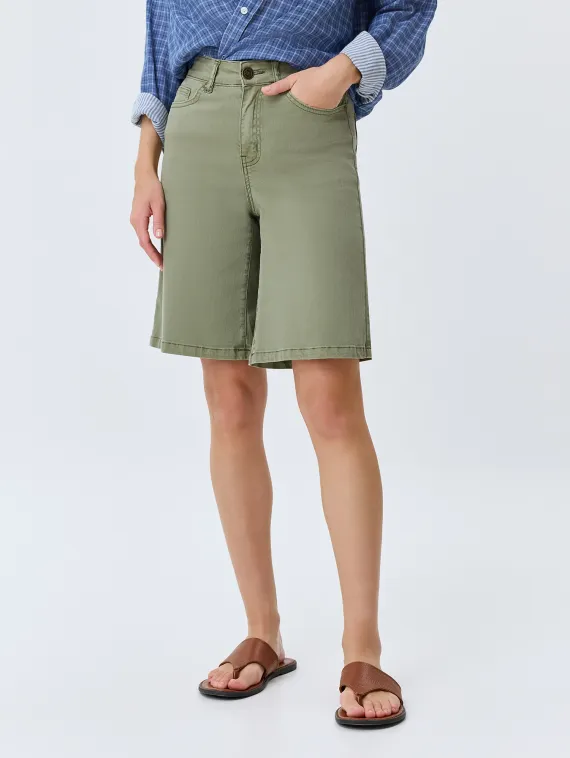 BULMER Оливковые джинсовые бермуды