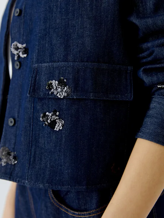 Oui Жакет с вышивкой пайетками