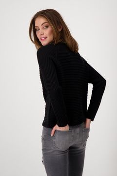 MONARI Пуловер черный из смесового хлопка