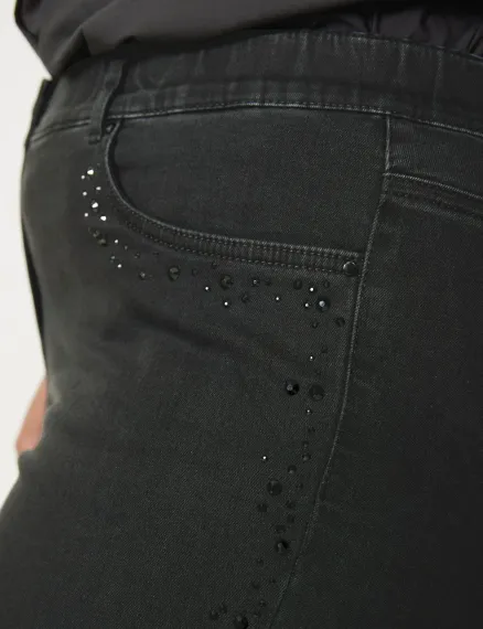 SAMOON Джинсы с декоративными камнями