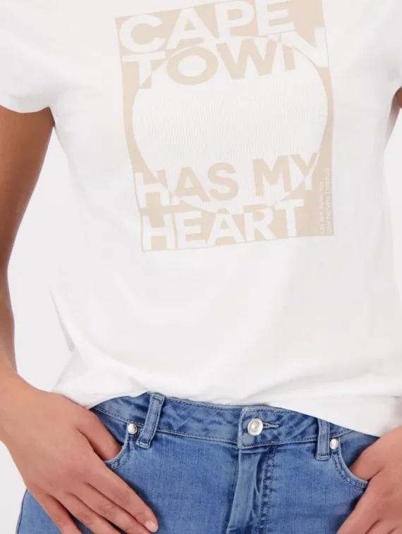 MONARI Футболка с надписью " Кейптаун-мое сердце"