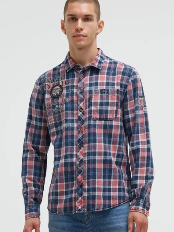 CAMP DAVID Рубашка в клетку с логотипом
