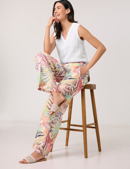 GERRY WEBER Брюки льняные с принтом