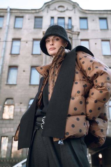 BULMER Куртка с вязаным шарфом-капюшоном