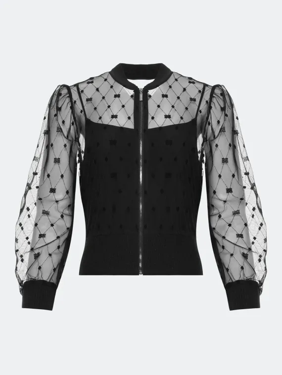 BULMER Бомбер из прозрачной сетки