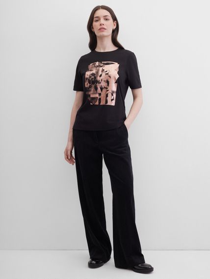 GERRY WEBER Футболка с абстрактным принтом черная