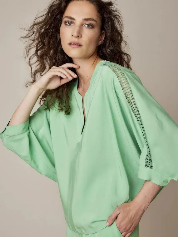 SUMMUM Блуза с V-вырезом