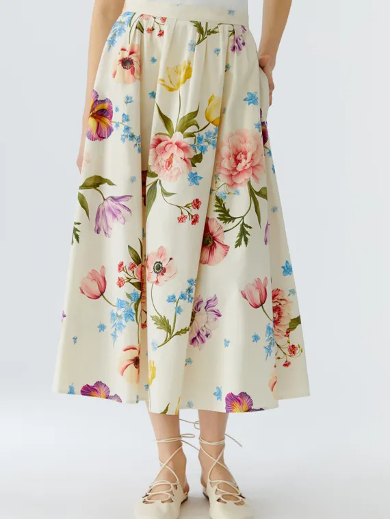 Oui Юбка миди с цветочным принтом
