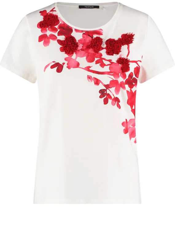 TAIFUN Футболка с цветочным принтом