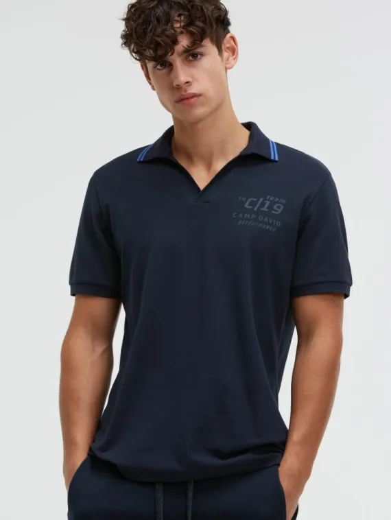 CAMP DAVID Поло с V-вырезом