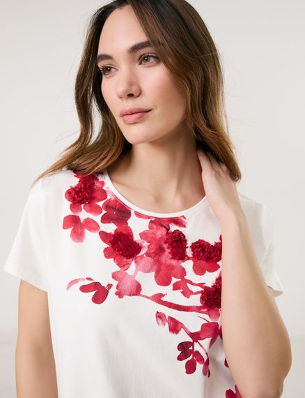 TAIFUN Футболка с цветочным принтом