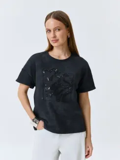 BULMER Футболка с мерцающей вышивкой