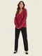 GERRY WEBER Свитер в красную ребристую отделку