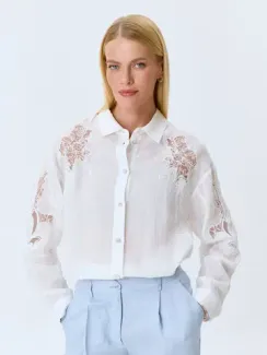 BULMER Блуза с ажурной вышивкой