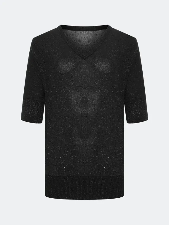 BULMER Мерцающий джемпер с шелком черный