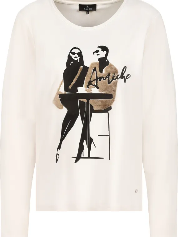 MONARI Лонгслив с меховыми аппликациями