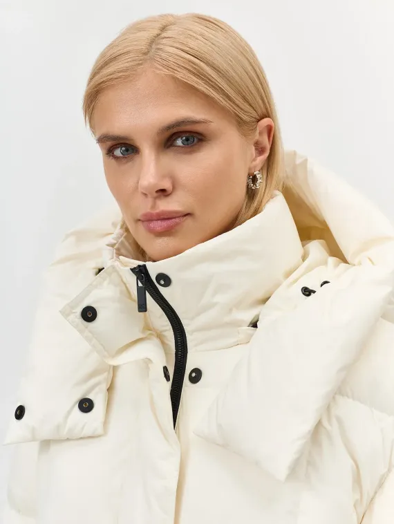 BULMER Молочный пуховик с капюшоном
