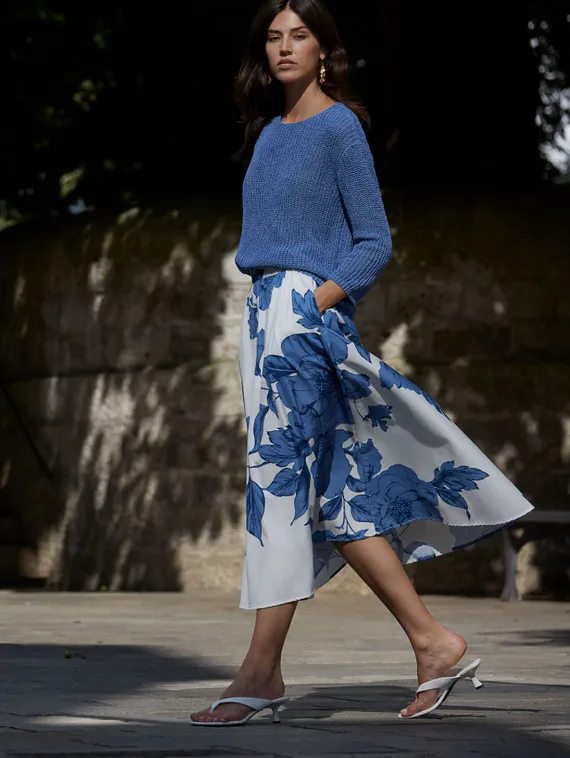 Oui Юбка с цветочным принтом