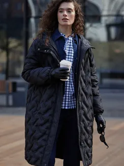 SOUL4ME Пальто стеганое с капюшоном