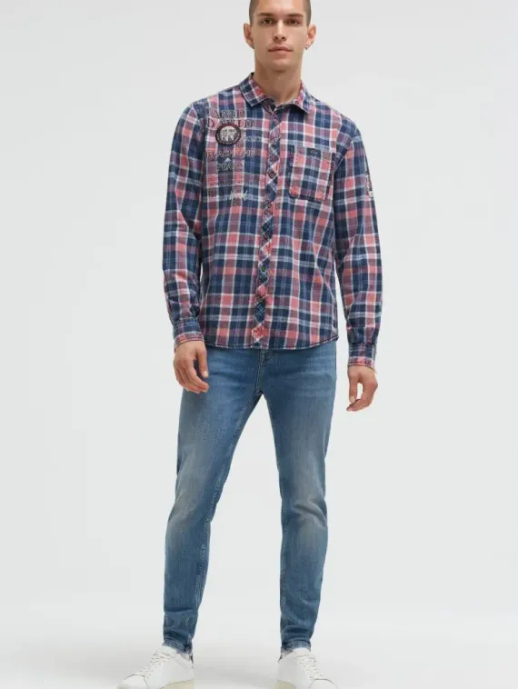 CAMP DAVID Рубашка в клетку с логотипом