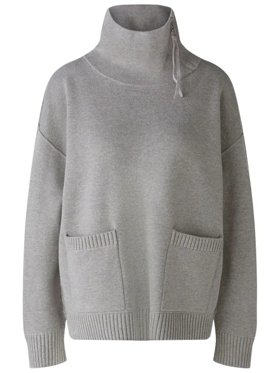 Oui Пуловер из смесового хлопка