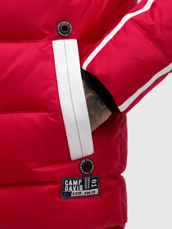 CAMP DAVID Длинная стеганая куртка с капюшоном
