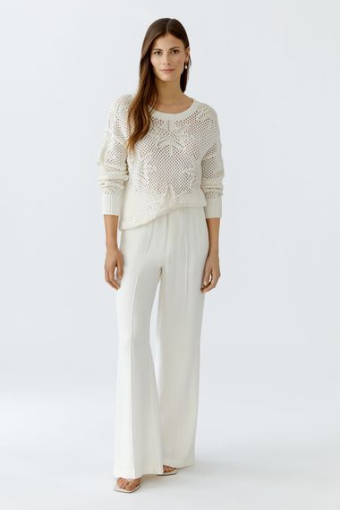 Oui Пуловер ажурный